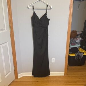 Azazie Black Satin Bridesmaid Dress